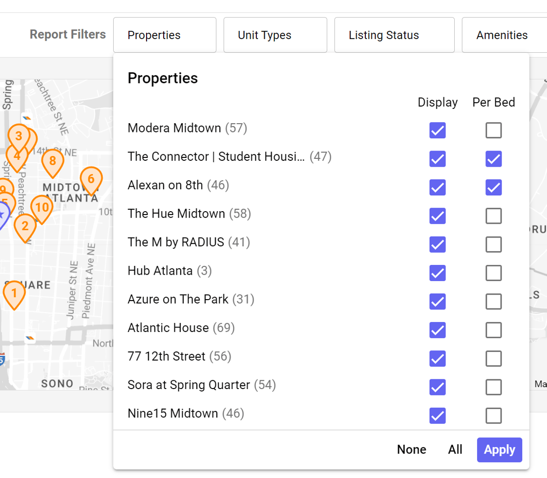 Student Housing Dropdown
