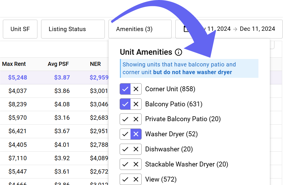 Amenity Filters
